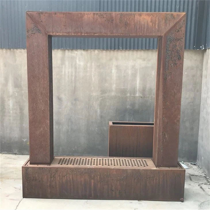 Corten Steel Outdoor Water Curtain Garden Water Fountain