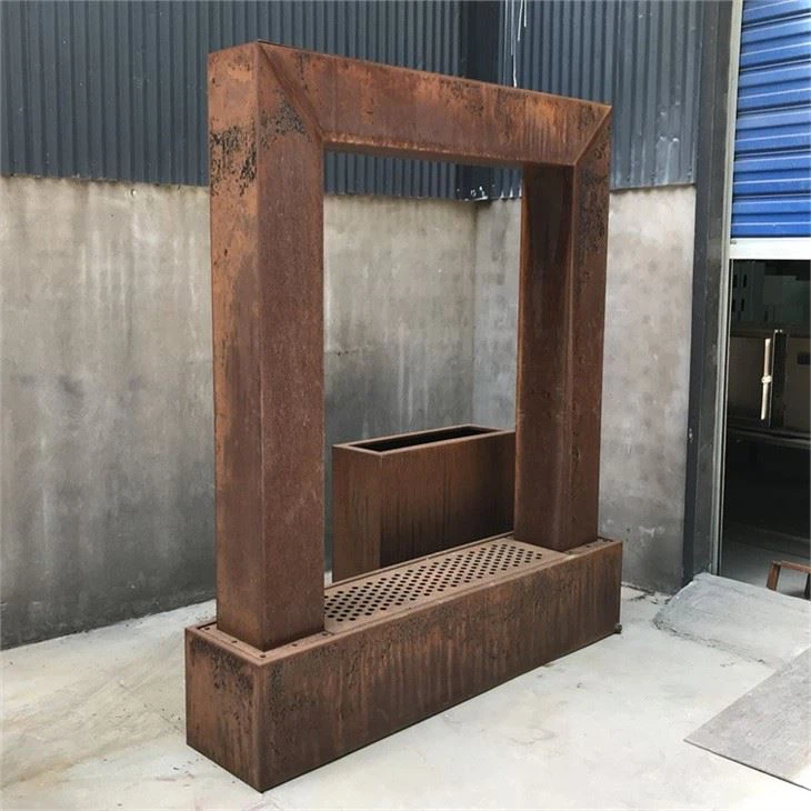 Corten Steel Outdoor Water Curtain Garden Water Fountain