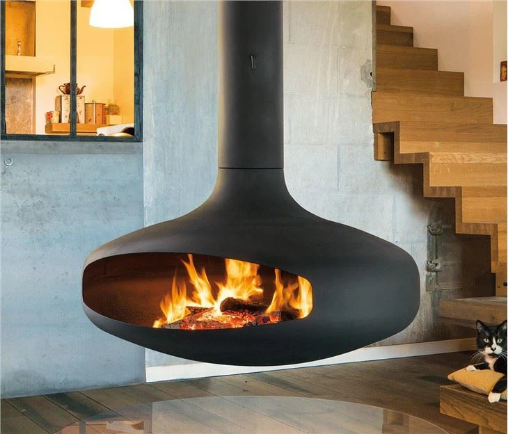 Wood Burning Fire Place Indoor Suspended Fireplace