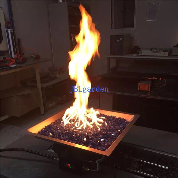 304 Stainless Square Gas Fire Pit Kit