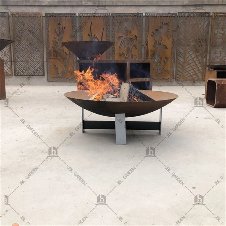 Outdoor BBQ Corten Steel Fire Pit Table