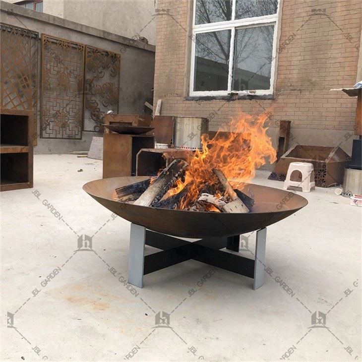 Outdoor BBQ Corten Steel Fire Pit Table