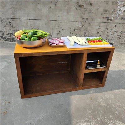 Corten Steel Fire Pit with Bbq 바베큐 그릴