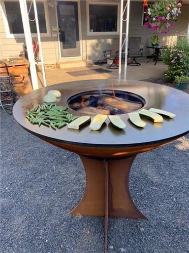 야외 요리 코르텐 금속 바베큐 그릴