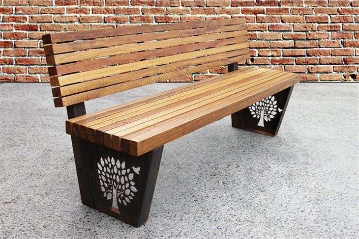 Corten 강철 벤치 다리