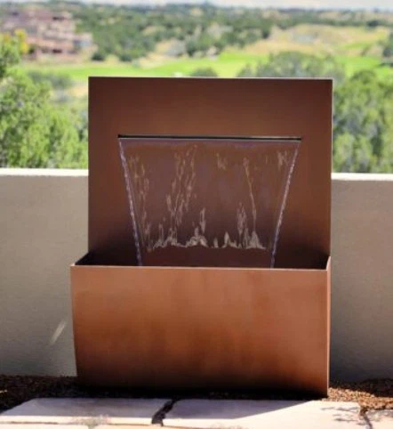 Steel Flowerpot With Waterfall Fountain