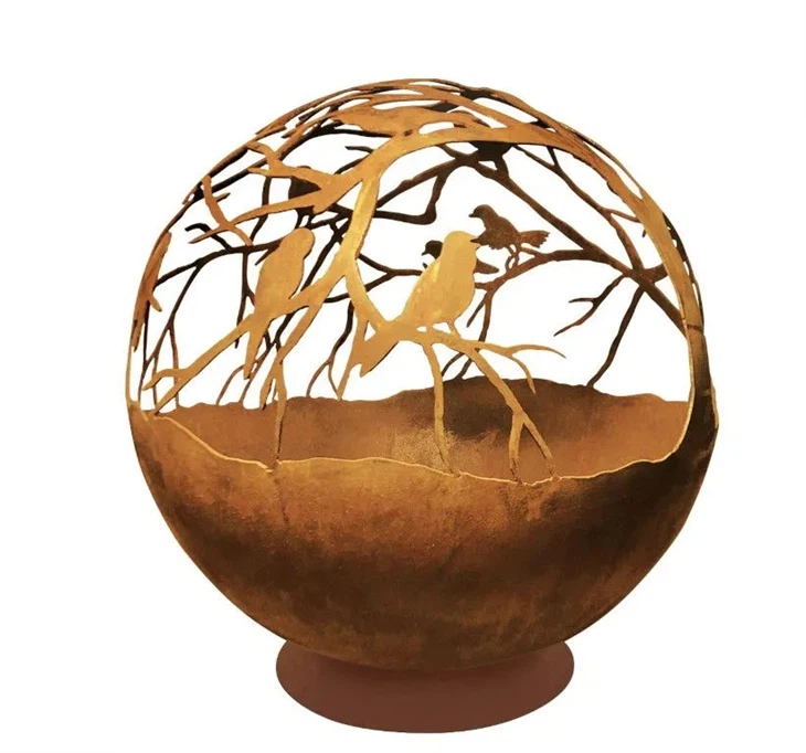 Rusty Fire Pit Sphere