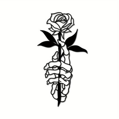 블랙 로즈 금속 벽 예술 장식