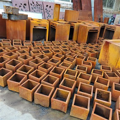 금속 야외 나무 화분 화분