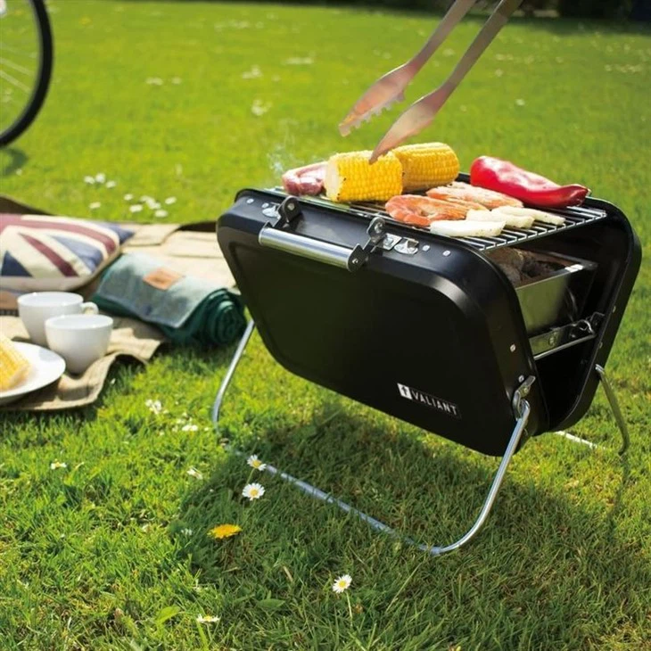 Suitcase Design Stainless Steel Charcoal BBQ