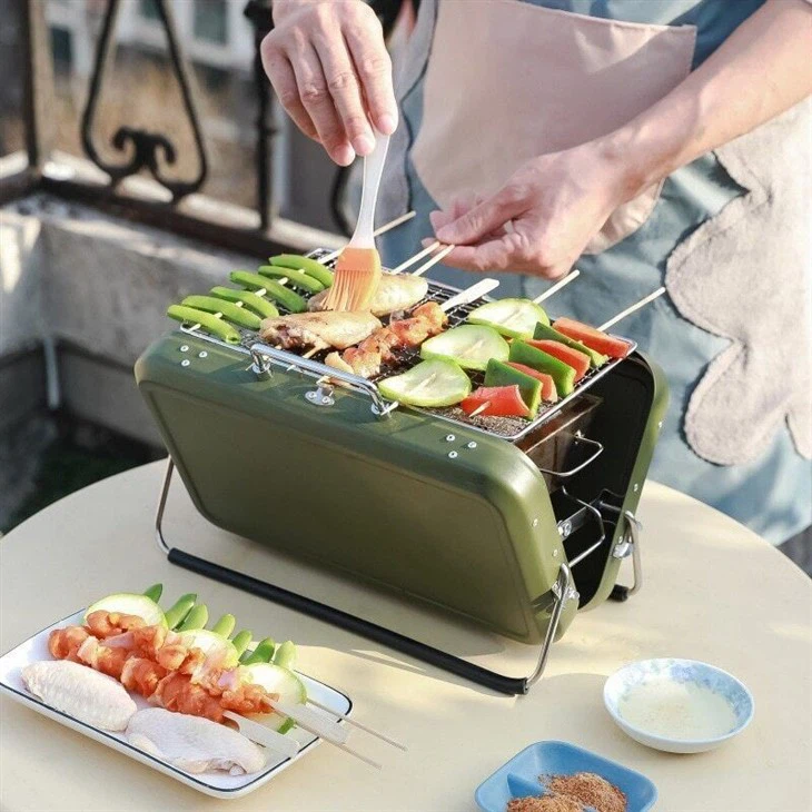 Suitcase Design Stainless Steel Charcoal BBQ